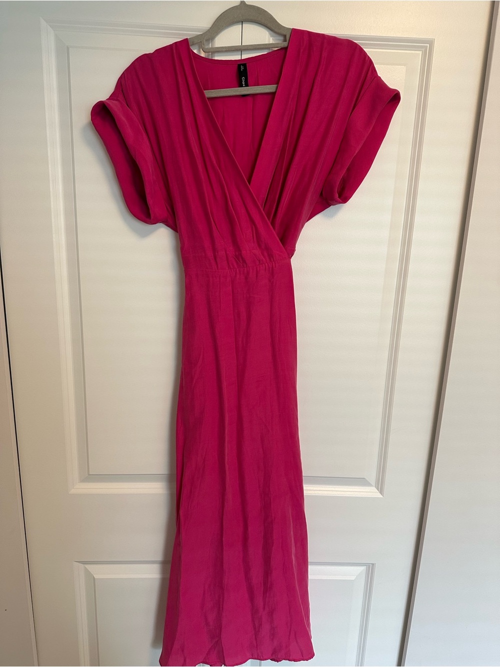 Mango Hot Pink Wrap-Style Maxi Dress - Picture 2 of 5